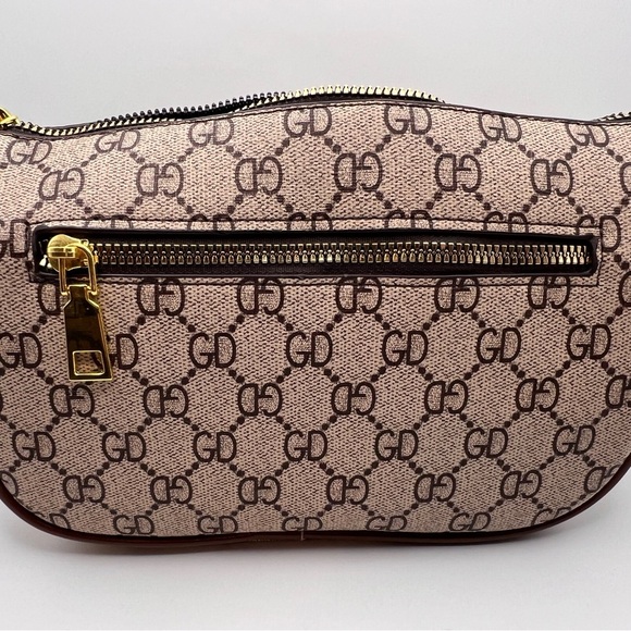 Designer Brown Mini Bag with Gold Accents - Picture 3 of 3